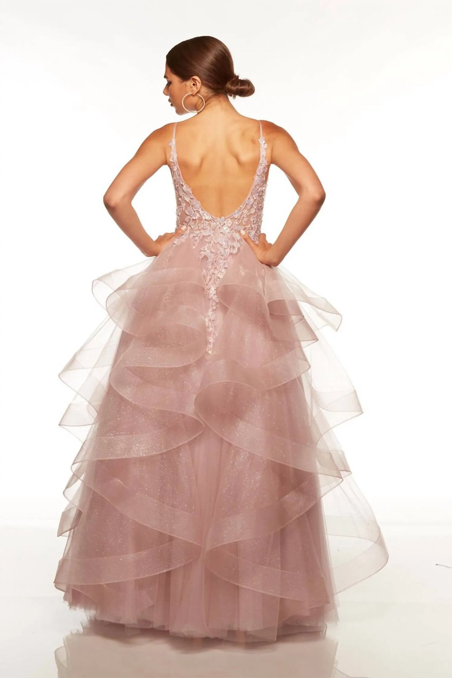 Alyce Paris - Embellished Glittered Tulle Gown