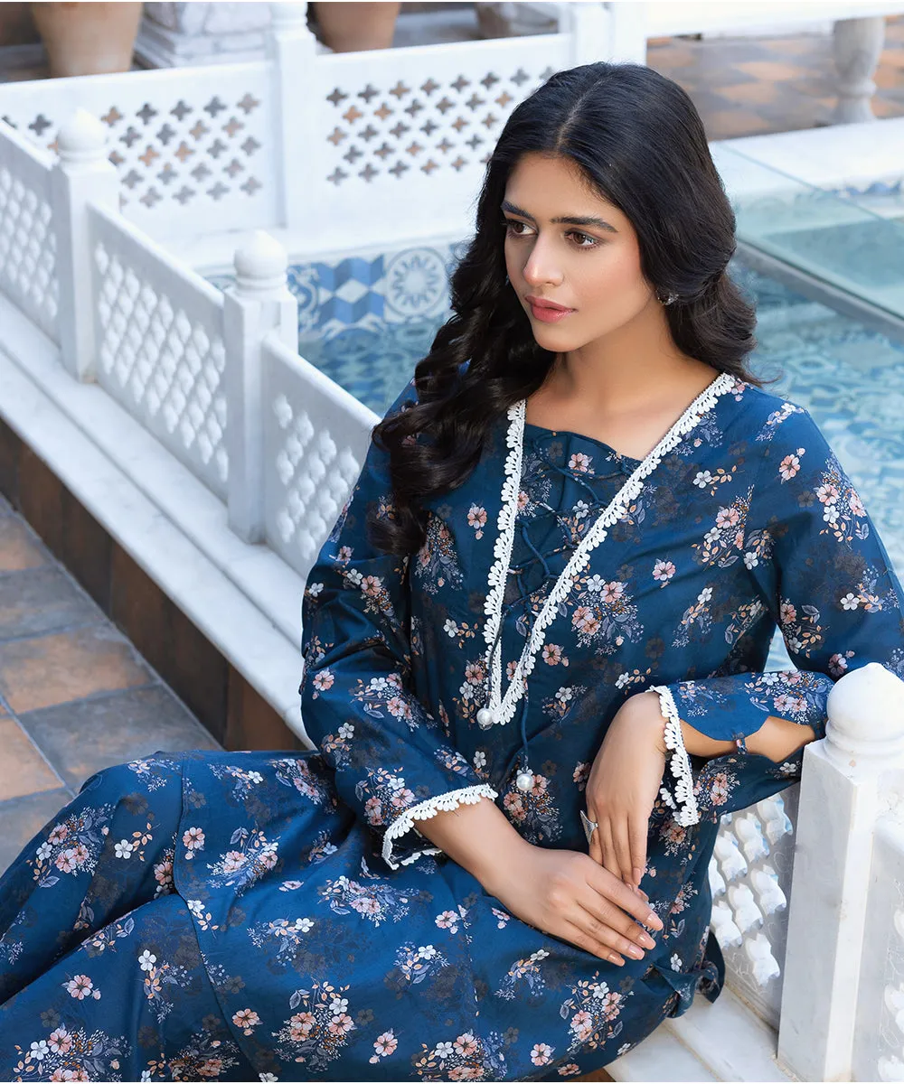 Blue Printed Suit ZSS-1001