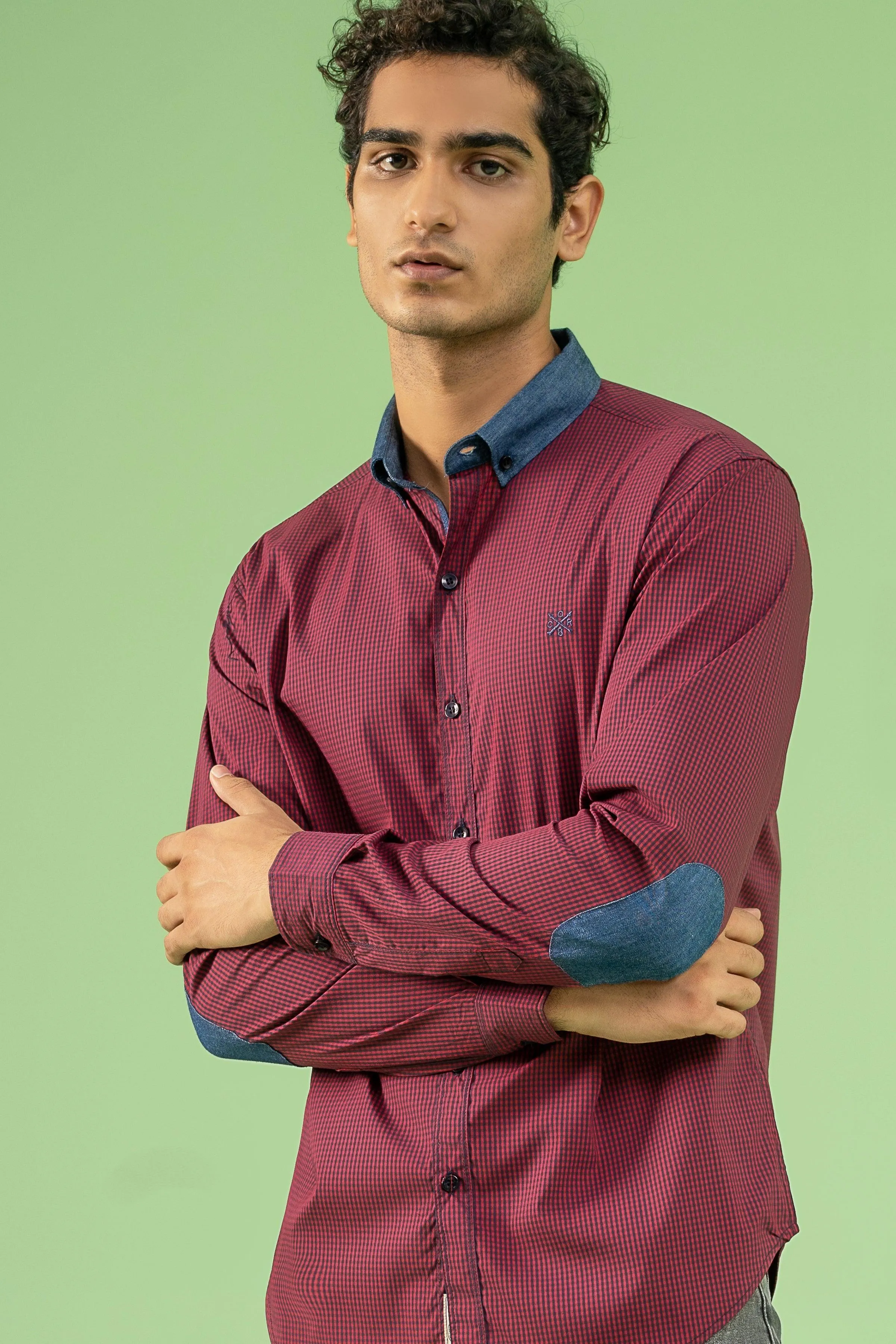 CASUAL SHIRT MAROON NAVY