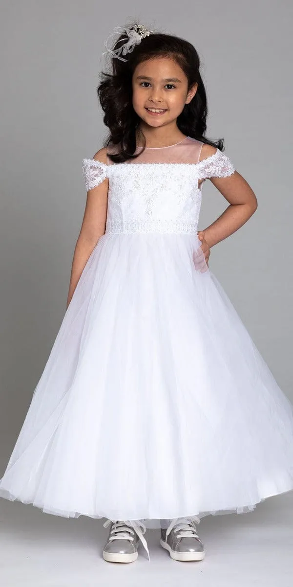 Illusion Off The Shoulder Lace Embroidered Dress