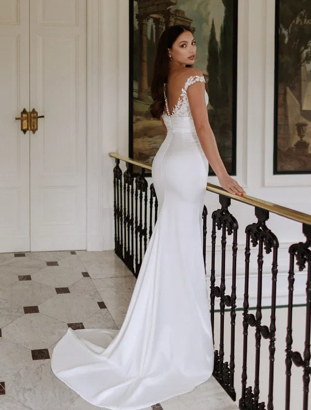 Paityn Beautiful Off-Shoulder White Evening Dress